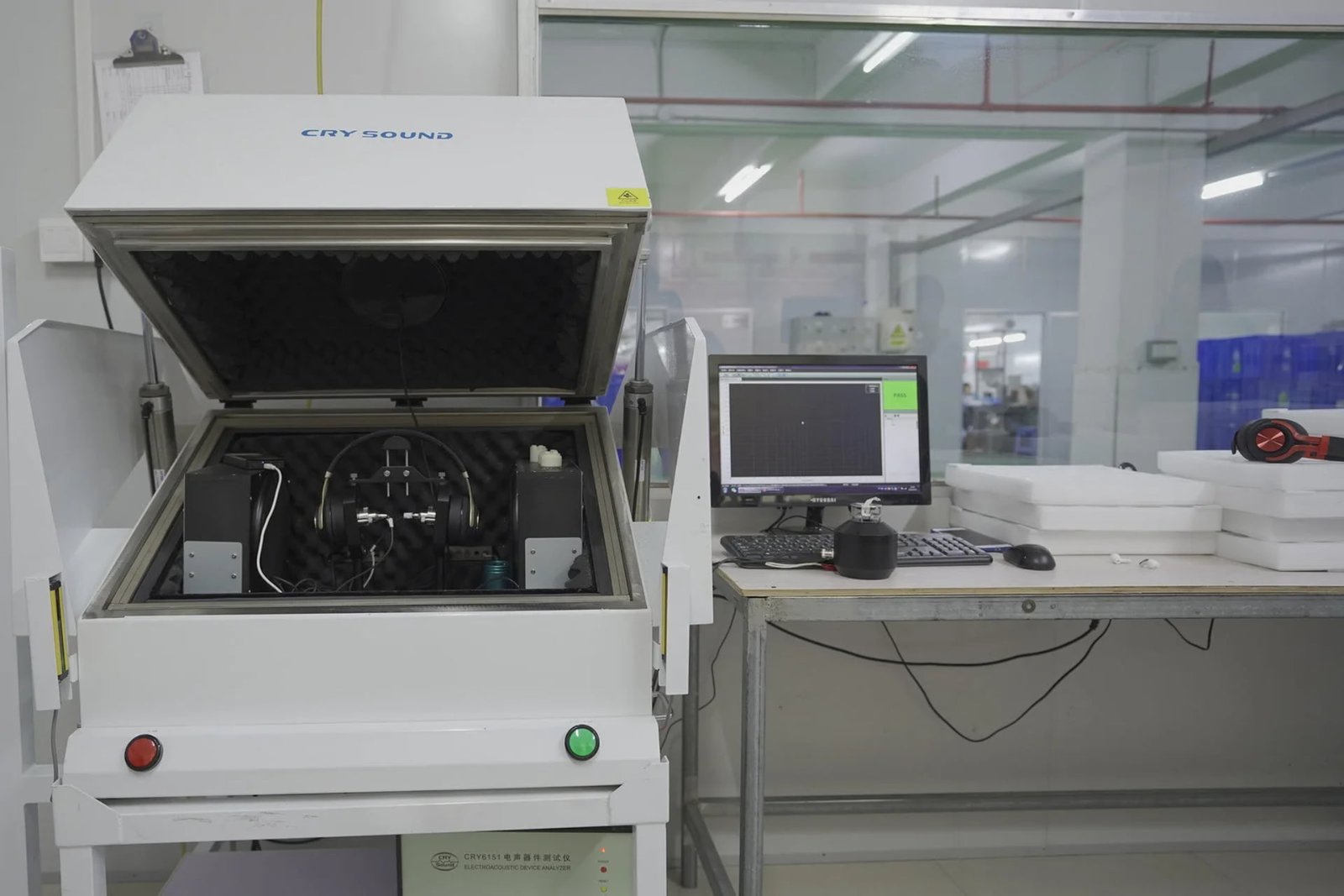 Production line focusing on headband Bluetooth headset assembly